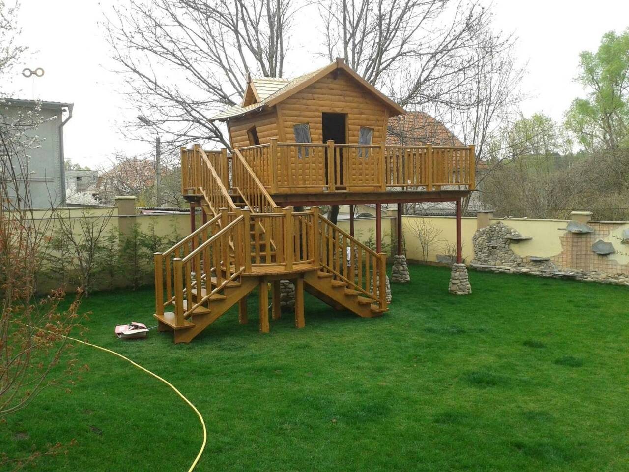 Children's timber playhouse on stilts
