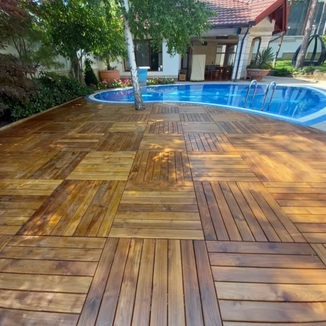 Timber deck around a pool